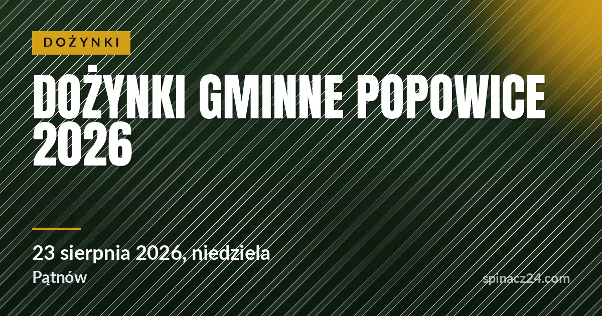 Plakat: Dożynki Gminne Popowice 2026