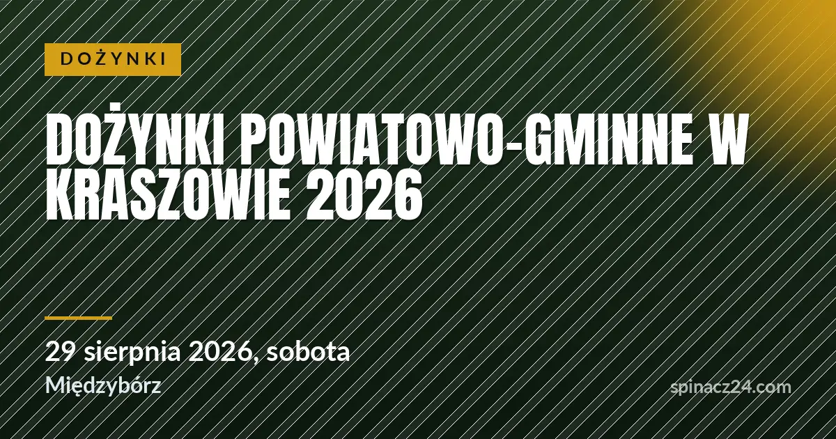 Plakat: Dożynki powiatowo-gminne w Kraszowie 2026