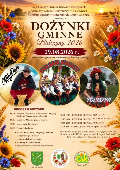 Plakat: Dożynki Gminne Bielczyny 2026