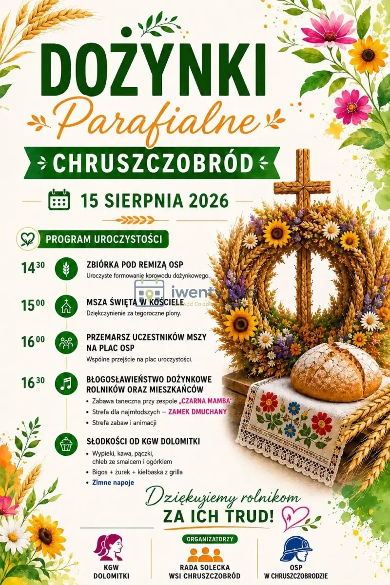 Plakat: Dożynki Parafialne w Chruszczobrodzie