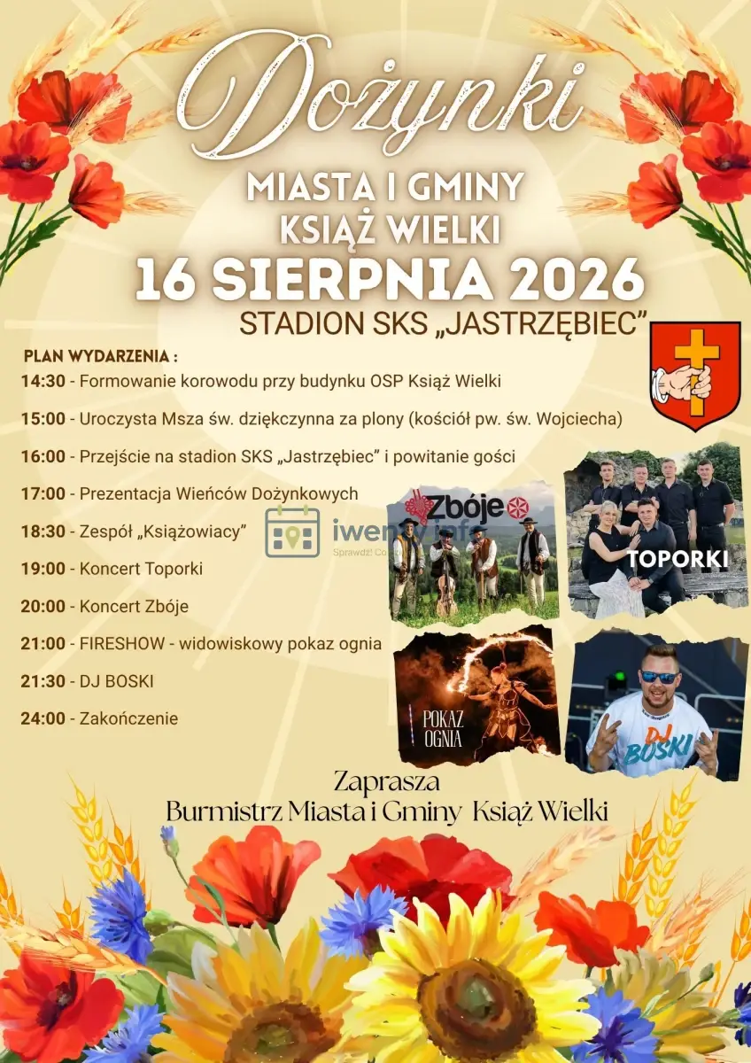 Plakat: Dożynki Gminne Miasta i Gminy Książ Wielki 2026
