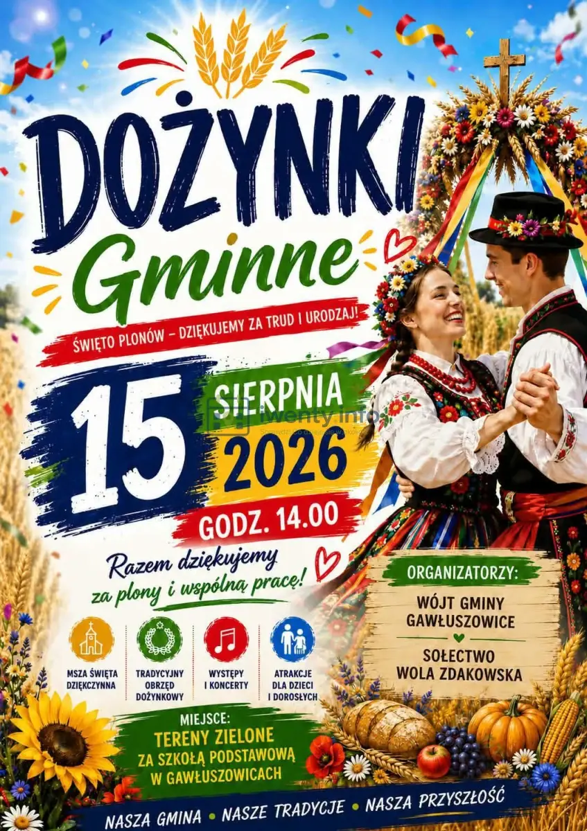 Plakat: Dożynki Gminne Gminy Gawłuszowice 2026